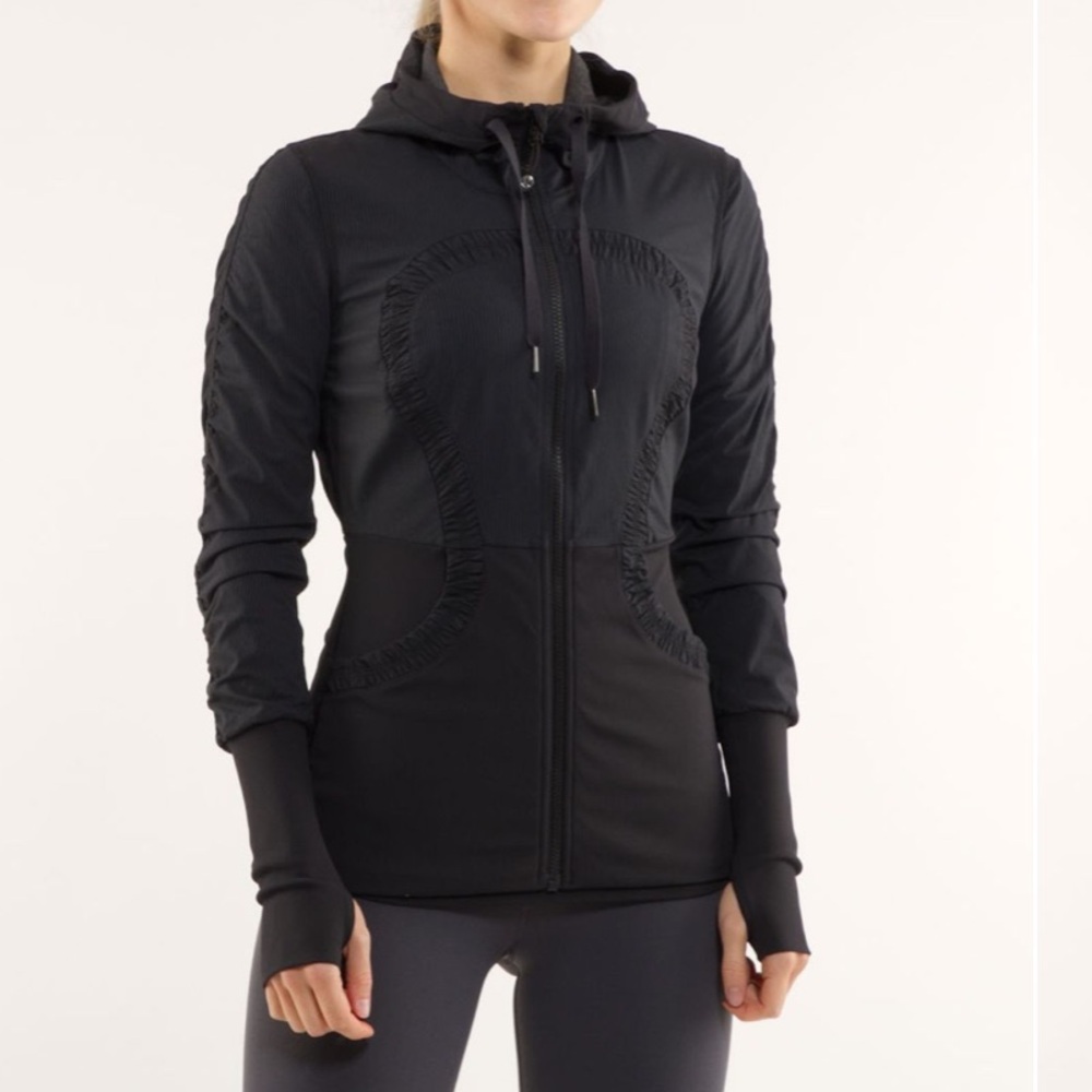 GUC Lululemon Dance Studio Jacket Black & Grey Reversible Size 8